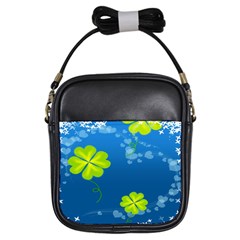 Flower Shamrock Green Blue Sexy Girls Sling Bags