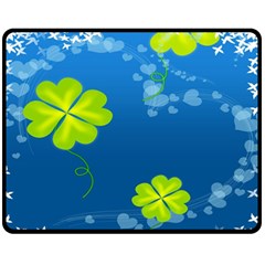 Flower Shamrock Green Blue Sexy Fleece Blanket (medium)  by Mariart