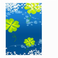 Flower Shamrock Green Blue Sexy Small Garden Flag (two Sides) by Mariart