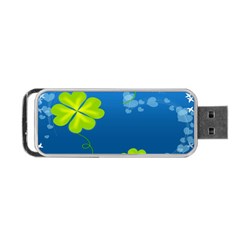 Flower Shamrock Green Blue Sexy Portable Usb Flash (one Side) by Mariart