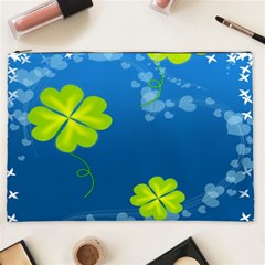 Flower Shamrock Green Blue Sexy Cosmetic Bag (xxl) 