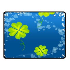 Flower Shamrock Green Blue Sexy Double Sided Fleece Blanket (small) 