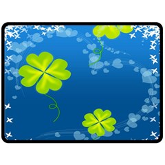 Flower Shamrock Green Blue Sexy Double Sided Fleece Blanket (large) 