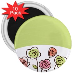 Flower Simple Green Rose Sunflower Sexy 3  Magnets (10 Pack) 