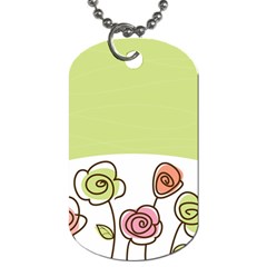 Flower Simple Green Rose Sunflower Sexy Dog Tag (two Sides)