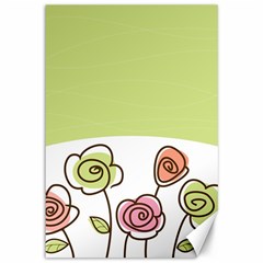 Flower Simple Green Rose Sunflower Sexy Canvas 12  X 18  