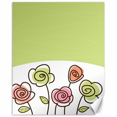 Flower Simple Green Rose Sunflower Sexy Canvas 16  X 20  