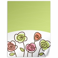 Flower Simple Green Rose Sunflower Sexy Canvas 18  X 24  