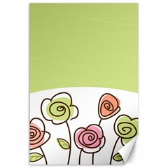 Flower Simple Green Rose Sunflower Sexy Canvas 24  X 36 