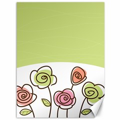 Flower Simple Green Rose Sunflower Sexy Canvas 36  X 48   by Mariart