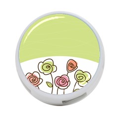 Flower Simple Green Rose Sunflower Sexy 4-port Usb Hub (one Side)