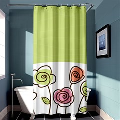 Flower Simple Green Rose Sunflower Sexy Shower Curtain 36  X 72  (stall)  by Mariart