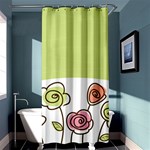 Flower Simple Green Rose Sunflower Sexy Shower Curtain 36  x 72  (Stall)  Curtain(36 X72 ) - 33.26 x66.24  Curtain(36 X72 )