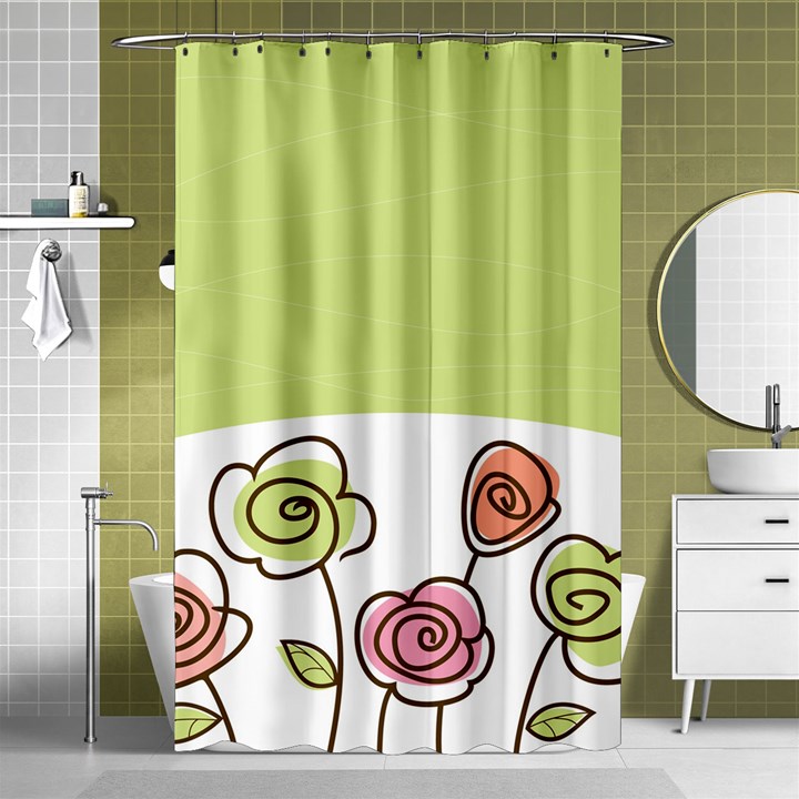 Flower Simple Green Rose Sunflower Sexy Shower Curtain 48  x 72  (Small) 