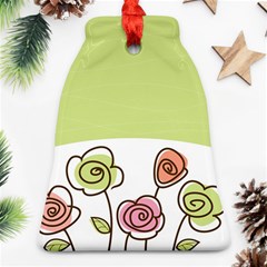 Flower Simple Green Rose Sunflower Sexy Ornament (bell) by Mariart