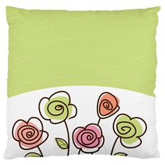 Flower Simple Green Rose Sunflower Sexy Large Cushion Case (one Side) by Mariart