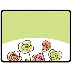 Flower Simple Green Rose Sunflower Sexy Double Sided Fleece Blanket (large) 