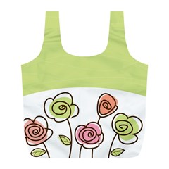 Flower Simple Green Rose Sunflower Sexy Full Print Recycle Bags (l) 