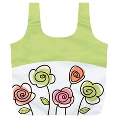 Flower Simple Green Rose Sunflower Sexy Full Print Recycle Bags (l)  by Mariart