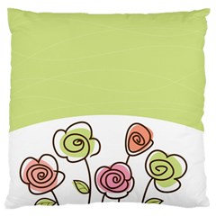 Flower Simple Green Rose Sunflower Sexy Large Flano Cushion Case (two Sides)