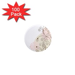 Flower Simple Pink 1  Mini Magnets (100 pack) 