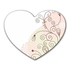 Flower Simple Pink Heart Mousepads