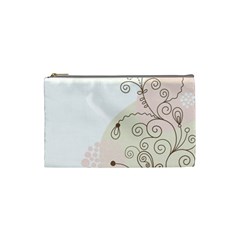 Flower Simple Pink Cosmetic Bag (Small) 