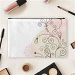 Flower Simple Pink Cosmetic Bag (Large)  Back