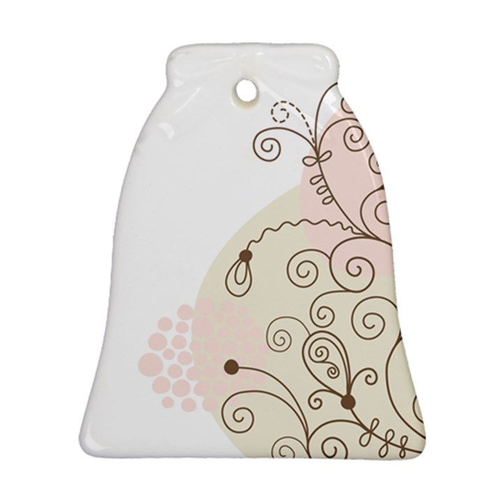 Flower Simple Pink Bell Ornament (Two Sides)