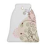 Flower Simple Pink Bell Ornament (Two Sides) Back