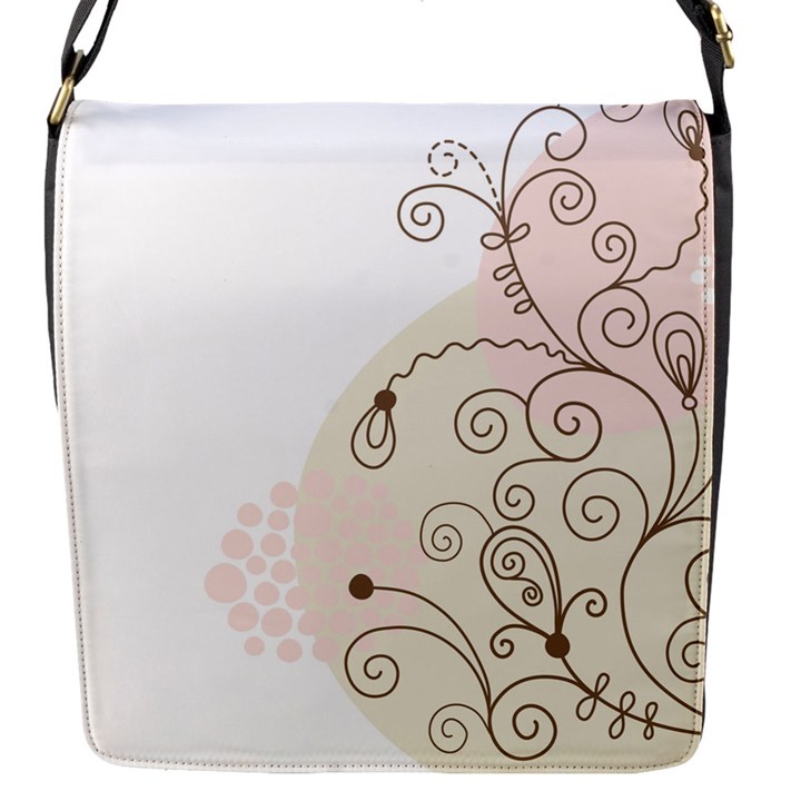 Flower Simple Pink Flap Messenger Bag (S)