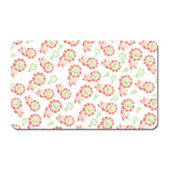 Flower Rose Red Green Sunflower Star Magnet (rectangular) by Mariart