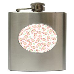 Flower Rose Red Green Sunflower Star Hip Flask (6 Oz)