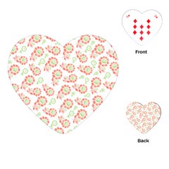 Flower Rose Red Green Sunflower Star Playing Cards (heart) 