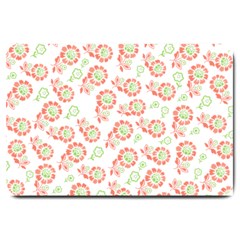 Flower Rose Red Green Sunflower Star Large Doormat 