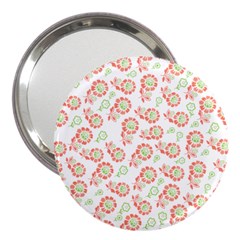 Flower Rose Red Green Sunflower Star 3  Handbag Mirrors by Mariart