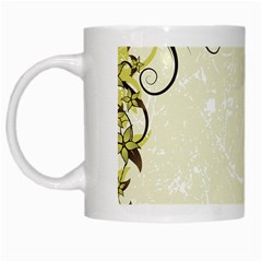 Flower Star Floral Green Camuflage Leaf Frame White Mugs by Mariart