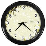 Flower Star Floral Green Camuflage Leaf Frame Wall Clocks (Black) Front