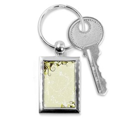 Flower Star Floral Green Camuflage Leaf Frame Key Chains (rectangle) 