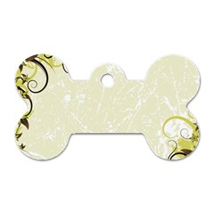 Flower Star Floral Green Camuflage Leaf Frame Dog Tag Bone (one Side)