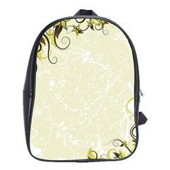 Flower Star Floral Green Camuflage Leaf Frame School Bag (large)