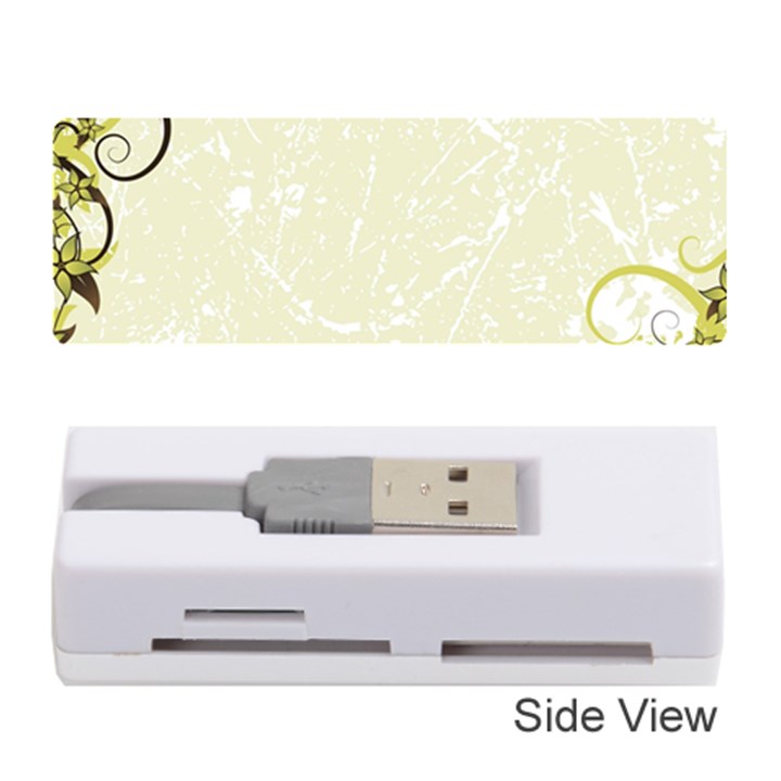 Flower Star Floral Green Camuflage Leaf Frame Memory Card Reader (Stick) 