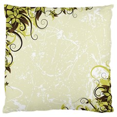 Flower Star Floral Green Camuflage Leaf Frame Large Flano Cushion Case (one Side) by Mariart