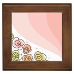 Flower Sunflower Wave Waves Pink Framed Tiles Front