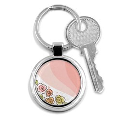 Flower Sunflower Wave Waves Pink Key Chains (round) 