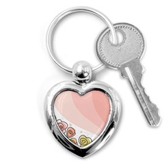 Flower Sunflower Wave Waves Pink Key Chains (heart) 