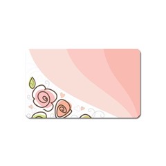 Flower Sunflower Wave Waves Pink Magnet (name Card)