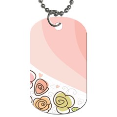 Flower Sunflower Wave Waves Pink Dog Tag (one Side)