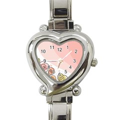 Flower Sunflower Wave Waves Pink Heart Italian Charm Watch by Mariart