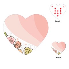 Flower Sunflower Wave Waves Pink Playing Cards (heart) 